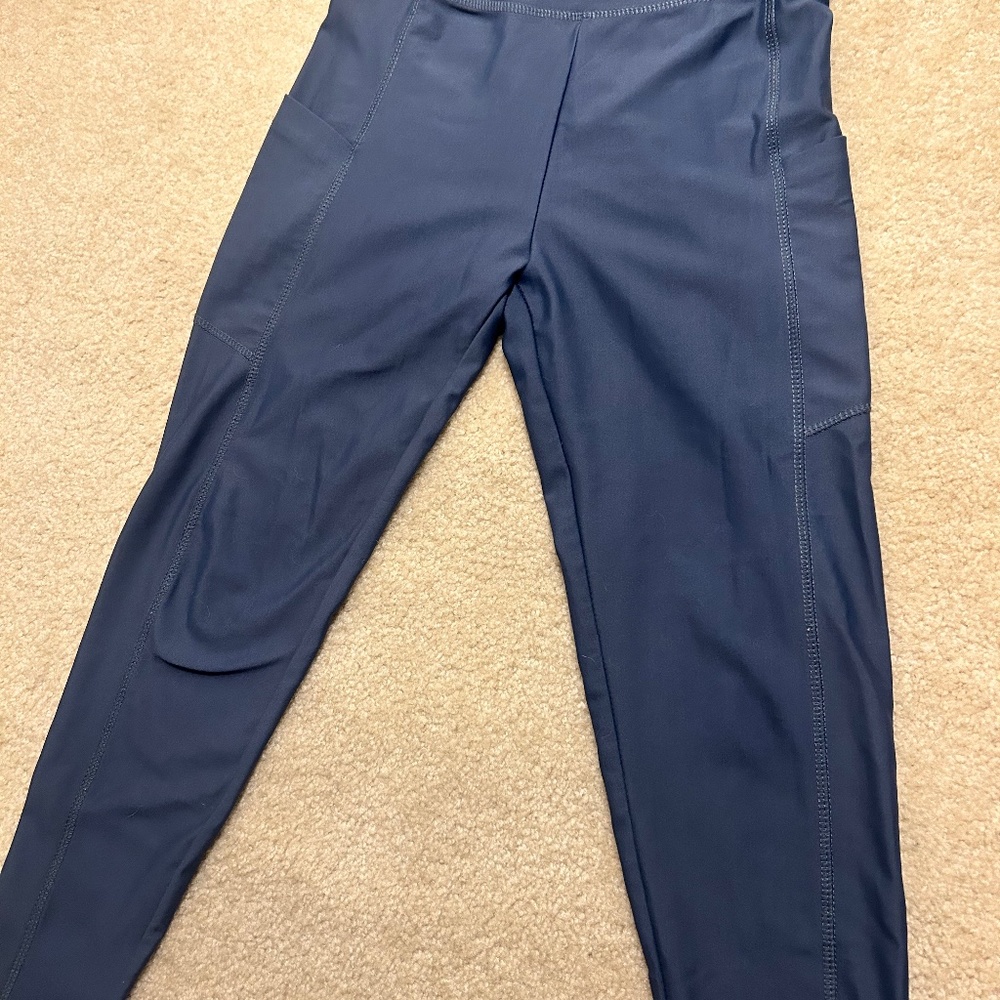 blue runway leggings